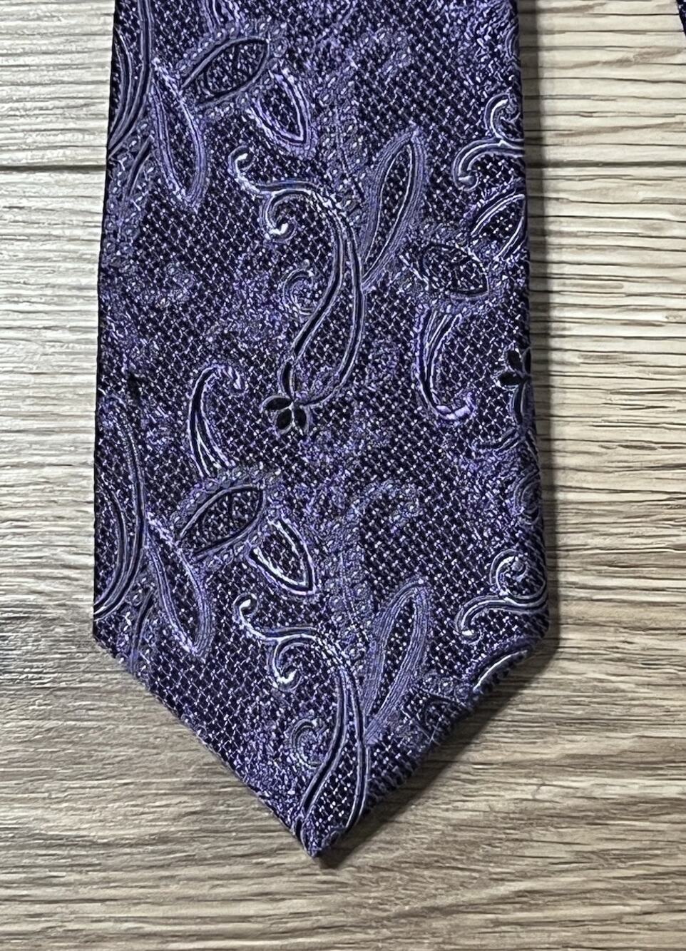 Joseph Abboud Purple Floral Silk Tie (A11)